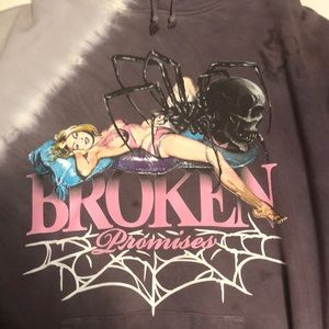broken promises “pillow talk” tie dye hoodie